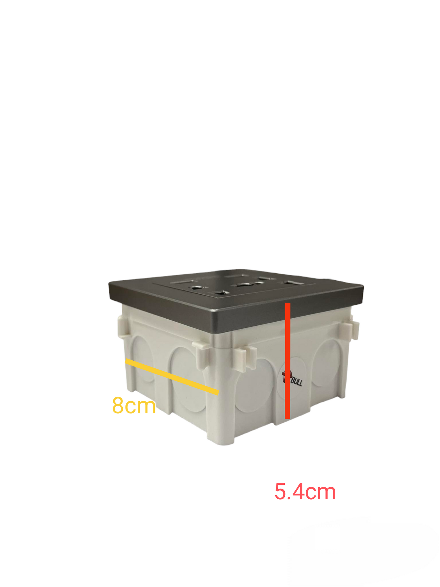 Opple Duplex Universal Outlet Square Gray 16A 250V with 2 Gang USB-A 5V 2.4A Outlet with Plate Cover and Square Utility Box F021685 H1G06