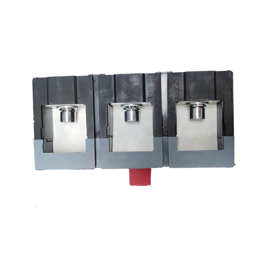 Himel 800A Industrial Circuit Breaker 3 Phase electrical component with three black and silver terminals