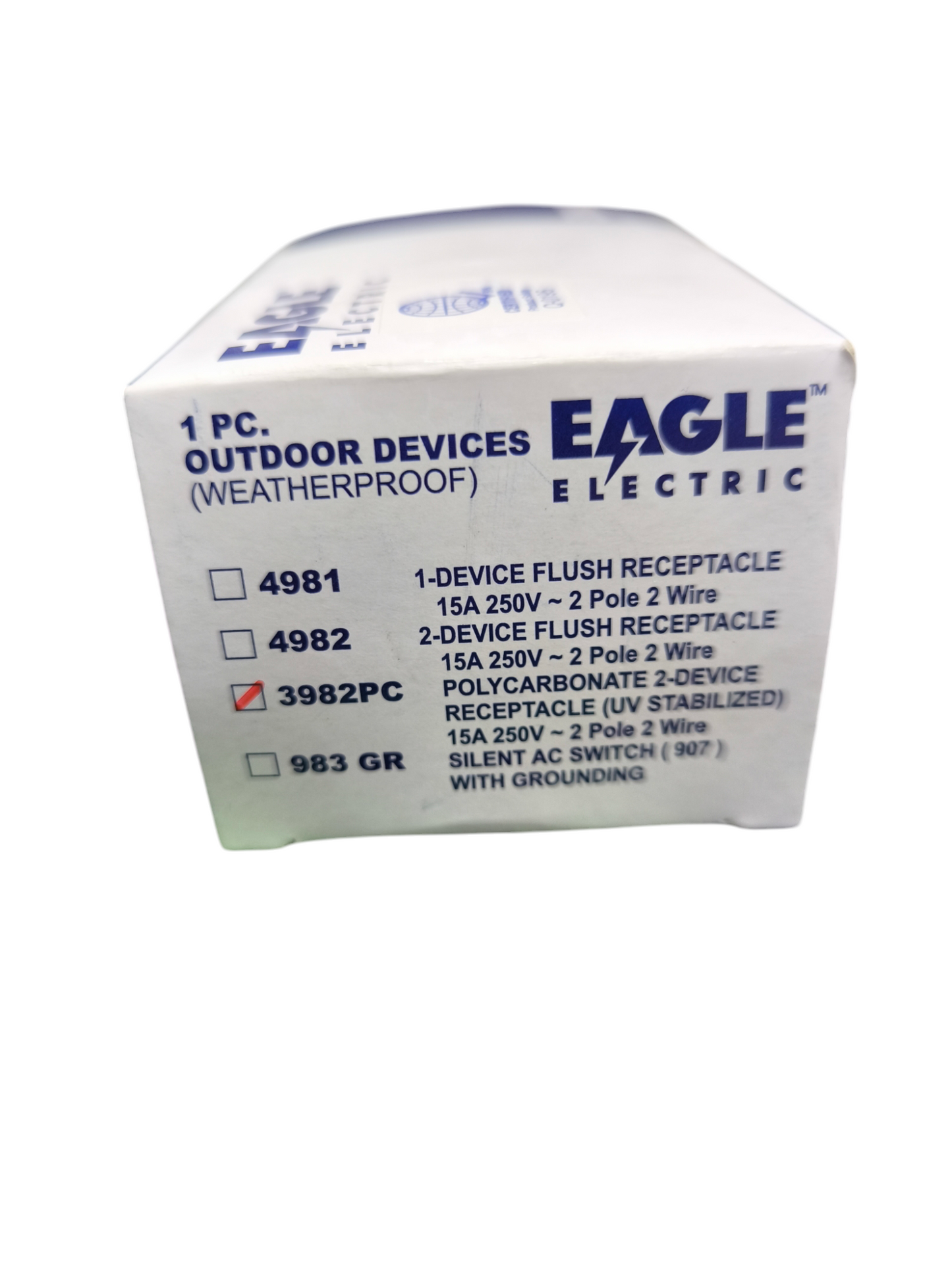 Eagle 2 Gang Weatherproof Outlet Flat Pin Thread Type 15A 250V 3982/902