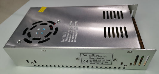 Power Supply 5V 50A, Regulated Output 5VDC 50A Input 220V, LED Driver 5VDC 50A, 5V 250W / 250VA, CCTV Power Supply 5VDC 50A (ZwitseRise), Power Switching Supply 5V50A