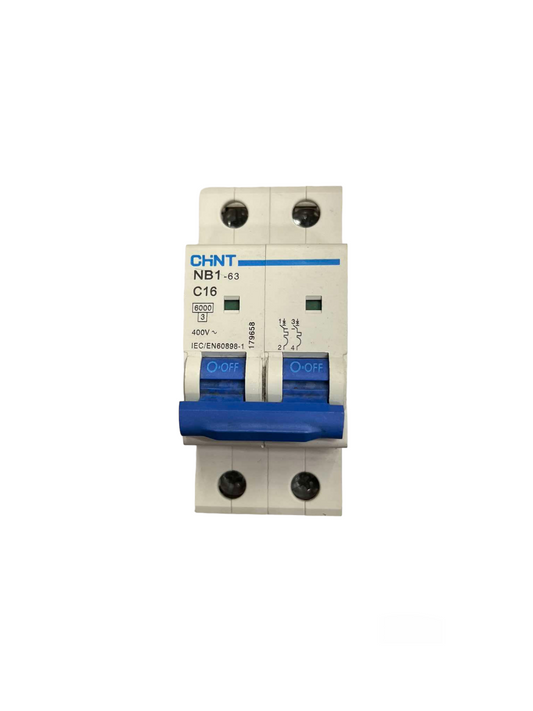 Chint 16A 2Pole 6KAIC 220V with indicator Miniature Circuit Breaker NB1-63 2P C16 6KADB