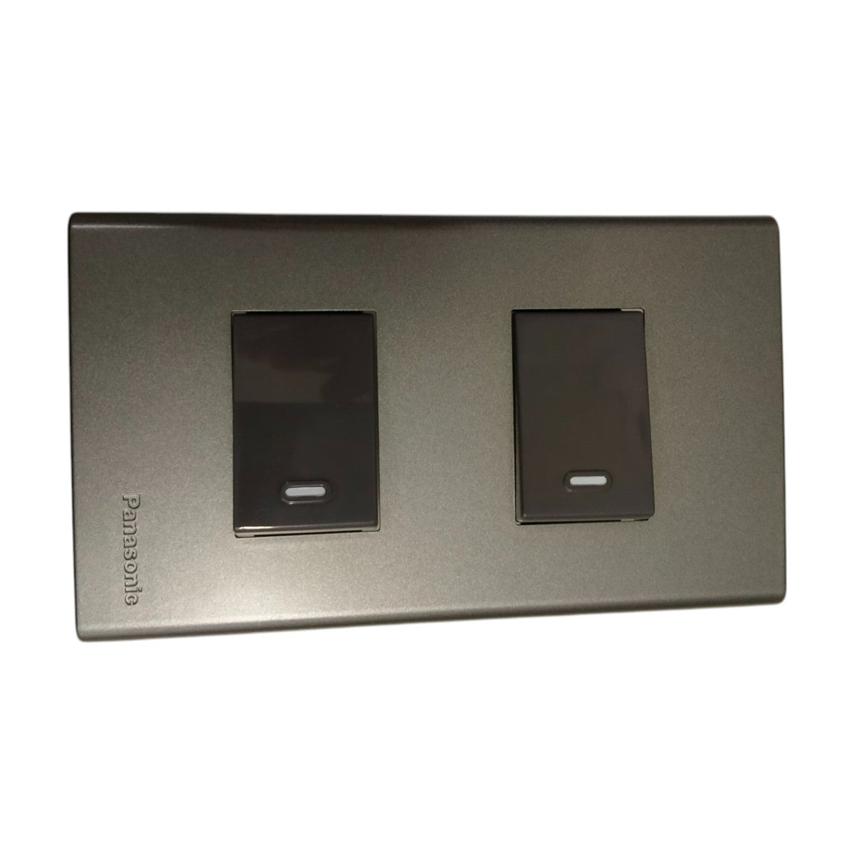 Panasonic 2 Gang 1 Way Switch 16A 250V with Plate Cover Metallic Gray WEG6802MH-1/2XWEG5001HK-5