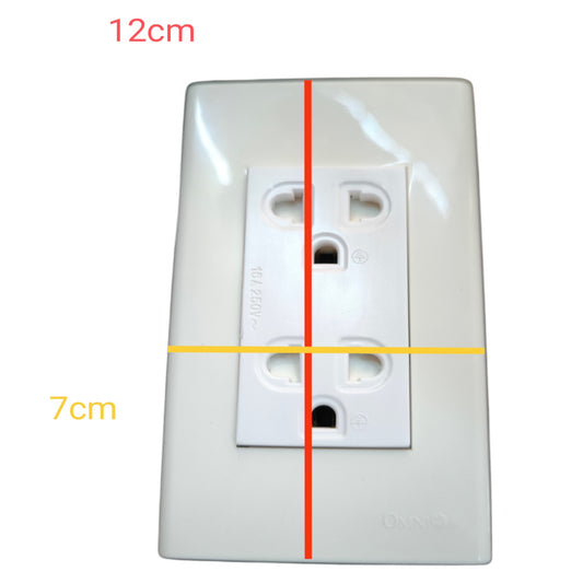 Omni Duplex Universal Outlet with Ground and Plate Cover 16A 250V WWP-113+WWG-402