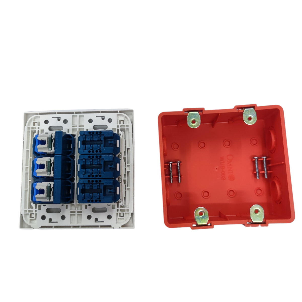 Panasonic 3 Gang Telephone Outlet and 3 Gang CAT6 with Utility Box WEG6806+(3XWEG2164+3XWEG24886)+Utility