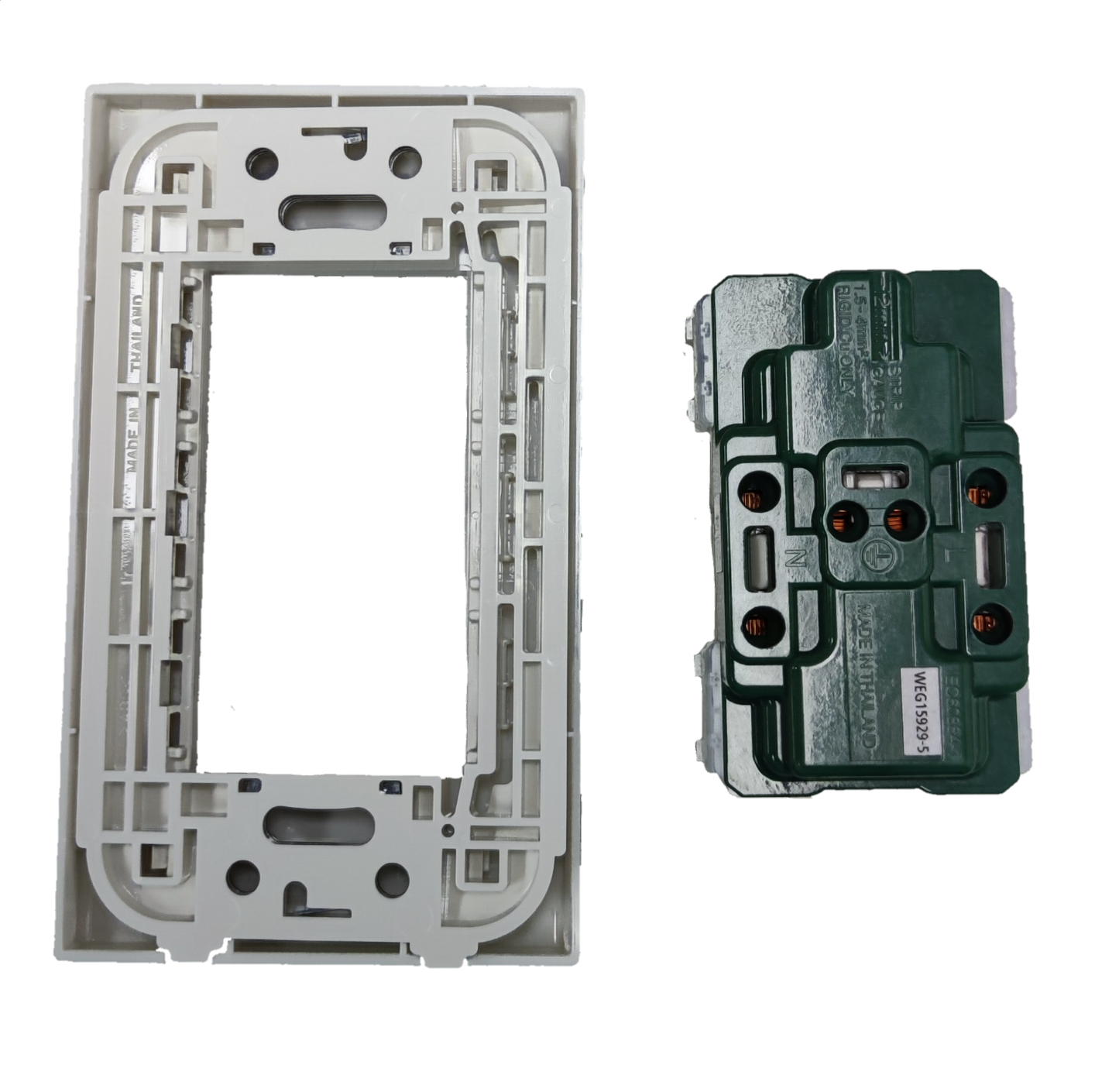 Panasonic Duplex Outlet with Ground Universal 16A 250V with Plate, Duplex Universal Outlet with Ground and Plate, 2 Gang Universal Outlet with Ground, Duplex Convenience Outlet with Ground and Plate WEG15929/WEG6802W-1