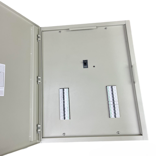 Schneider & Royu Panel Board 250A 3 Pole MCCB Main and 20 Branches 1 Pole iC60N with Neutral and Grounding Bus Bar ( Schneider) EZC250F Main Branches iC60N