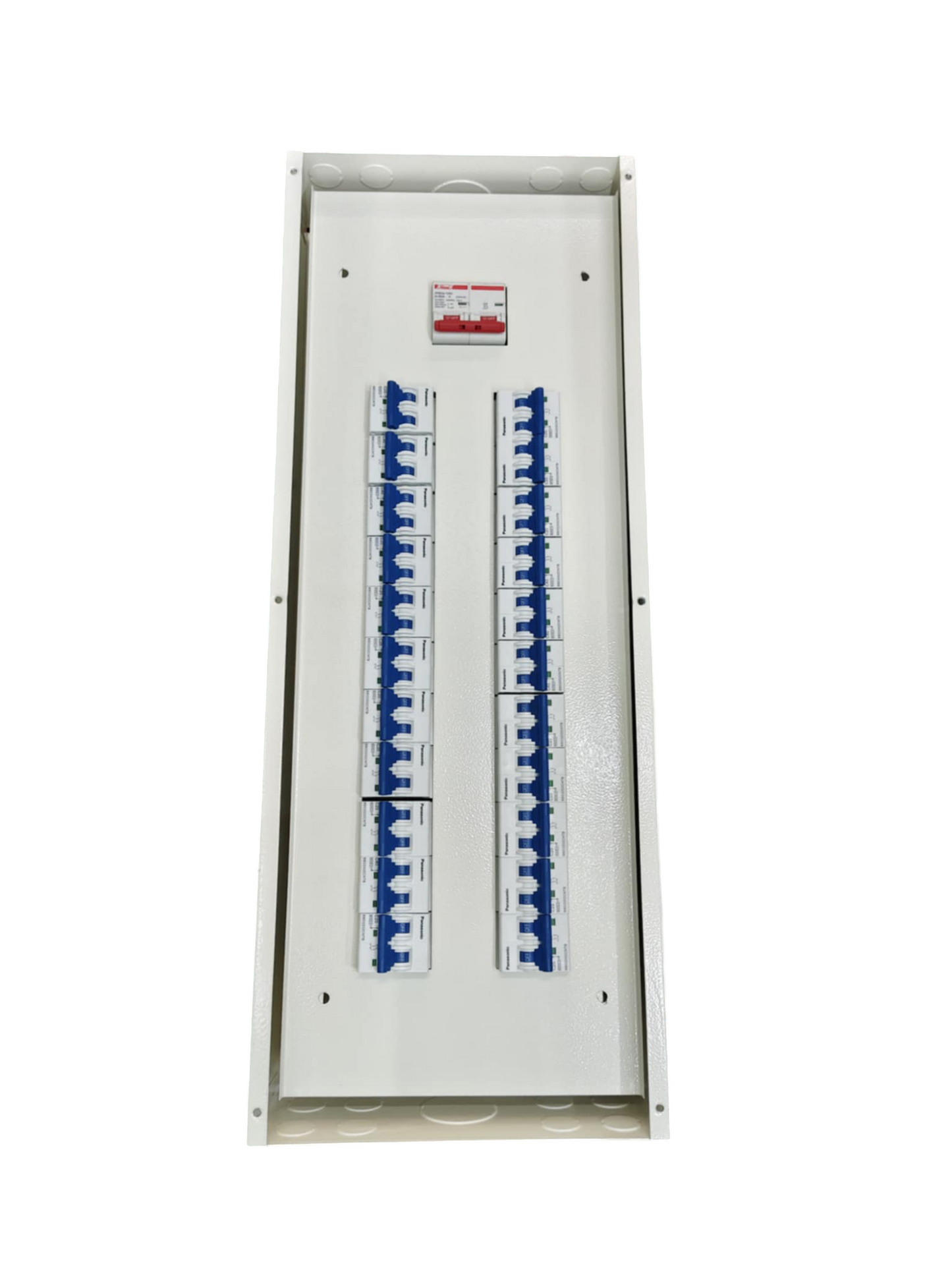 Panel Board 125A 2 Pole Main Himel Miniature Circuit Breaker 22 Branches 2 Pole Panasonic for Miniature 3 Modules Metal Base