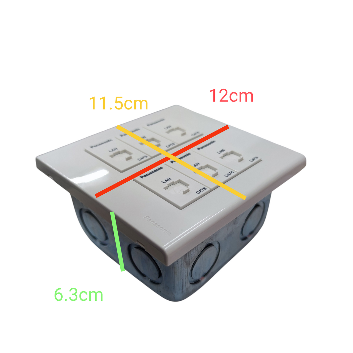 Panasonic 6 Gang LAN Outlet CAT6 with Utility Box WEG6806+(6XWEG24886)+Utility Box