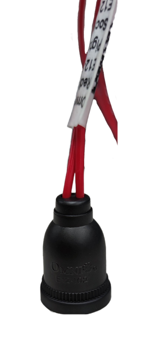 Omni Pigtail Socket E12 E12-102 (5PCS) , E-12 Rubber Socket