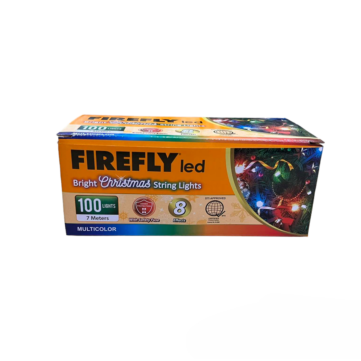 Firefly LED Christmas Light 100 LED Bulbs 7 Meters 7W 220V Multi Color 8 Effects Indoor Only Green Wire max 20 Connections FXL12100CL