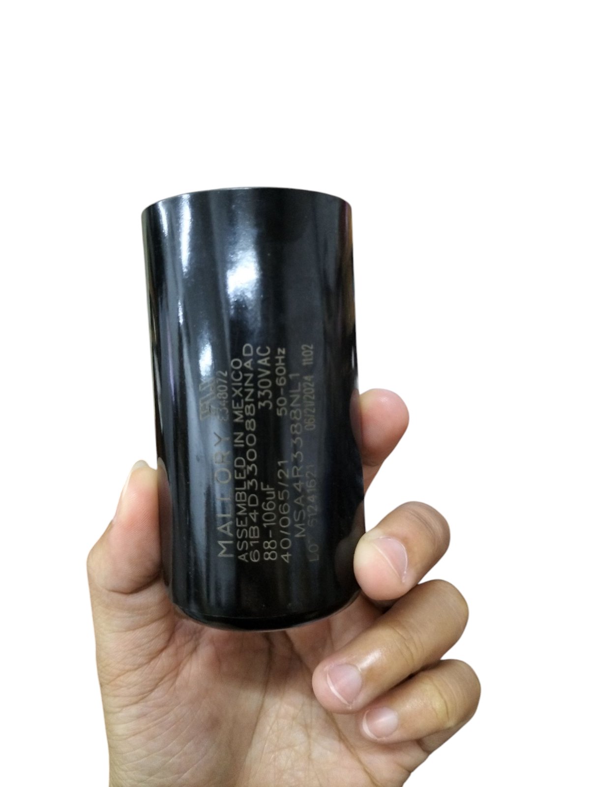 Mallory Motor Starting Capacitor 88 to 106UF 330 VAC