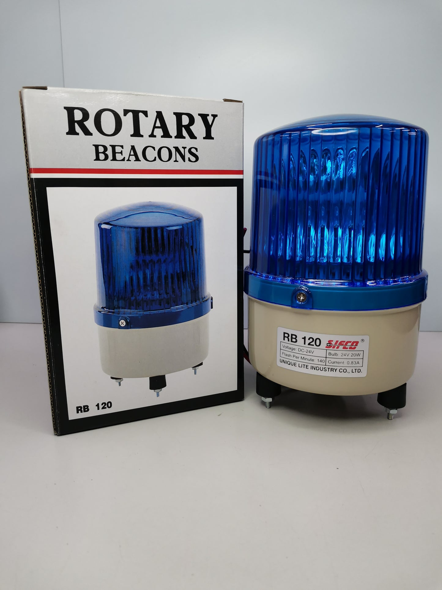Denko Revolving Light, Warning Light (Rotary Beacon) 24V DC Blue