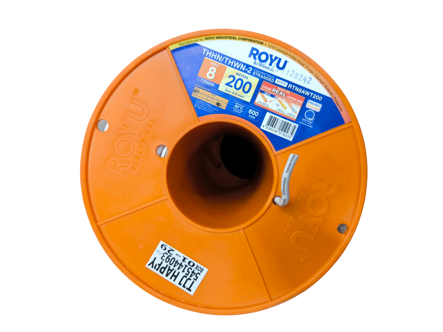 Royu 8.0mm THHN / THWN Pre cut Size Available in Red, White, Black, Blue, Green, and Yellow