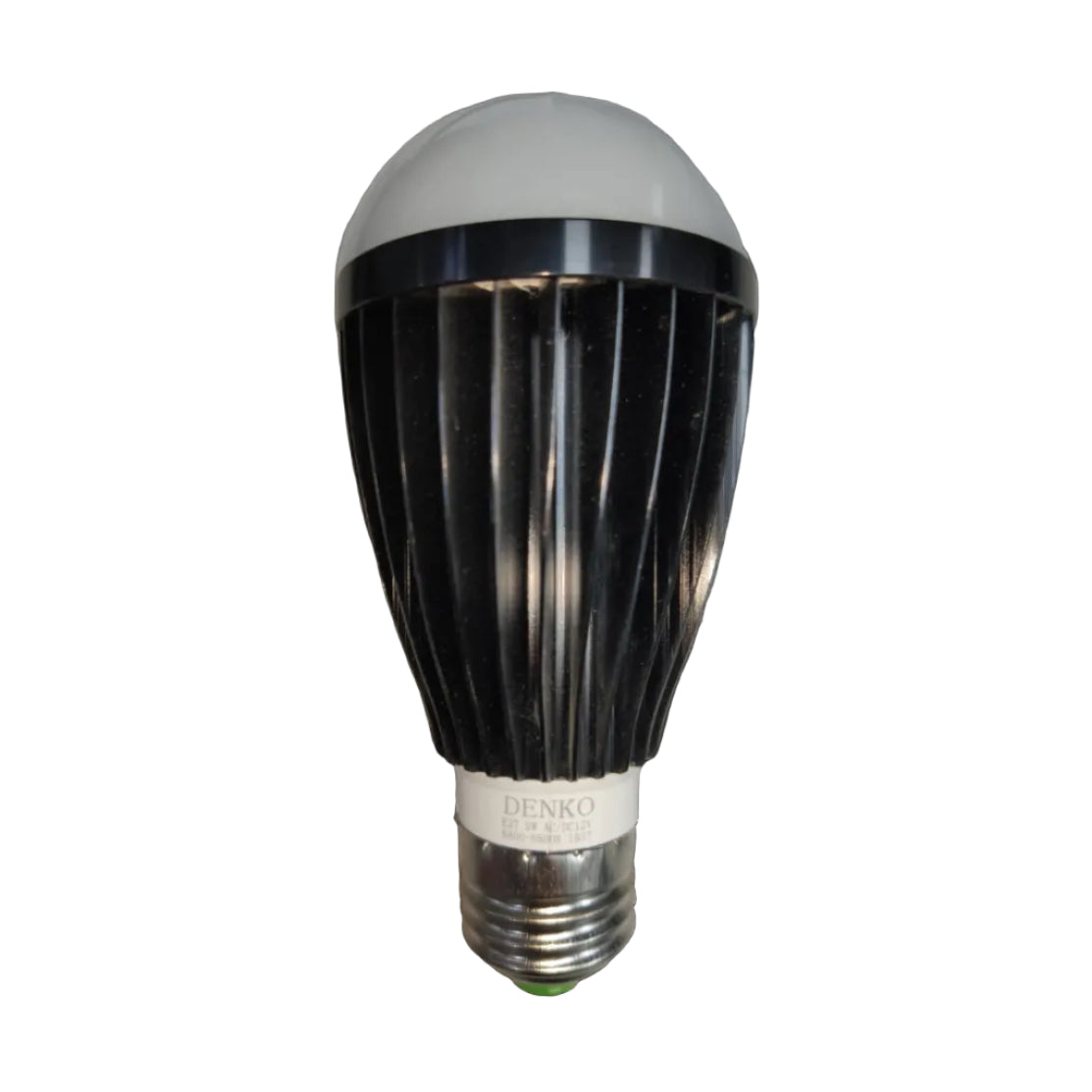 LED Bulb 12V DC 9W E27 Daylight ( Aluminum Heat Sink, needs Battery to light up)