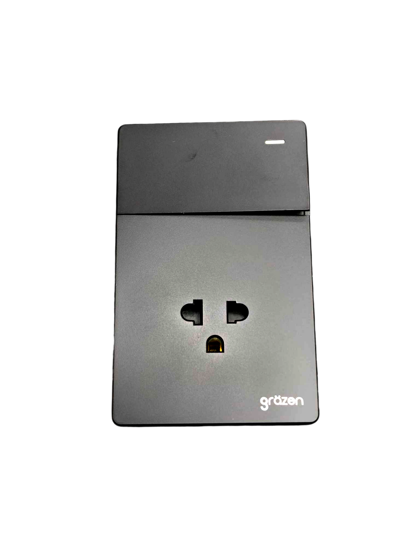 Grazen 2 Gang 1 Way Switch with Universal Outlet with Ground and Plate Cover 16A 220V GW-007