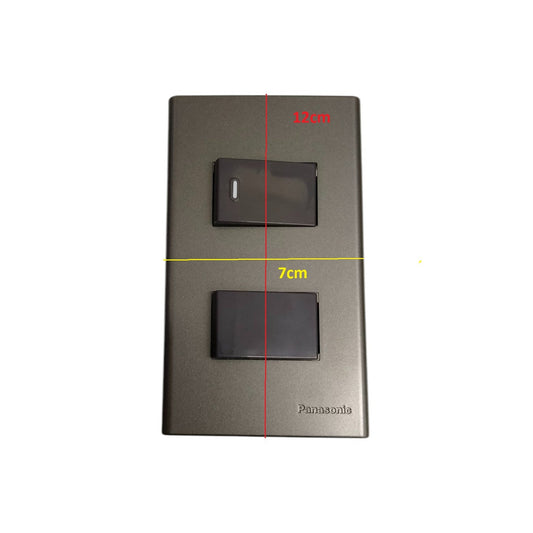Panasonic 2 Gang Combination Switch,3 Way Switch and 1 Way Switch 16A 250V with Plate Cover Metallic Gray WEG6802MH-1/WEG5002HK-5/WEG5001HK-5