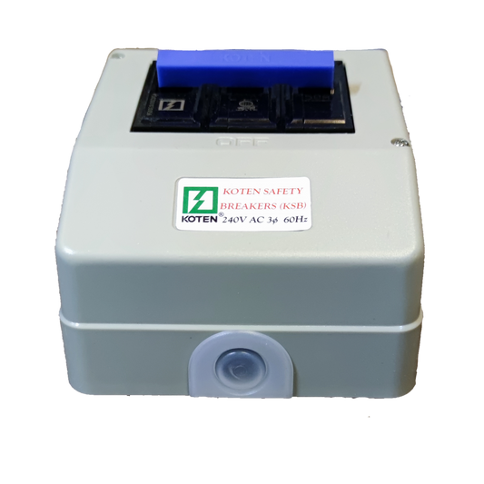 Koten 30A Circuit Breaker with Enclosure 3 Pole 3 Phase KSB ( Koten) ECB, MCB PVC Enclosure, Circuit Breakers