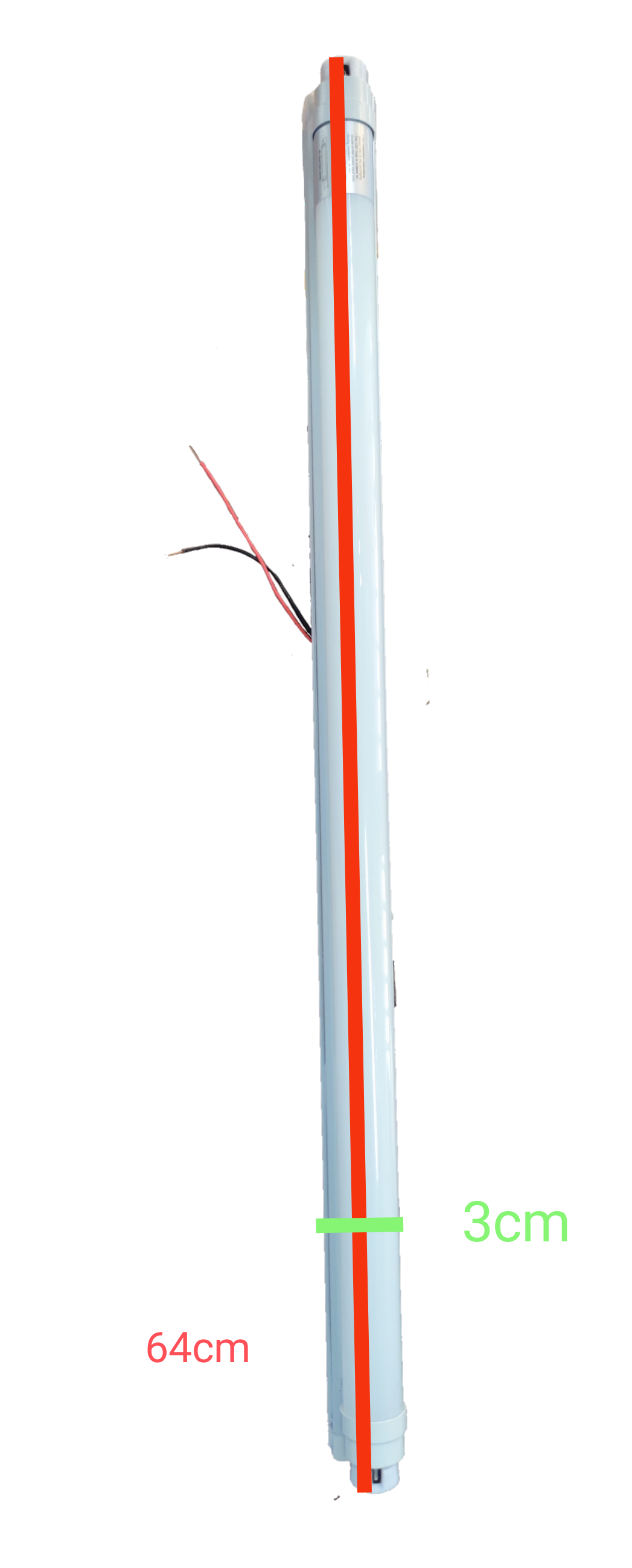 Firefly 9W double ended LED tube light 220V daylight in a 64cm length with clear casing