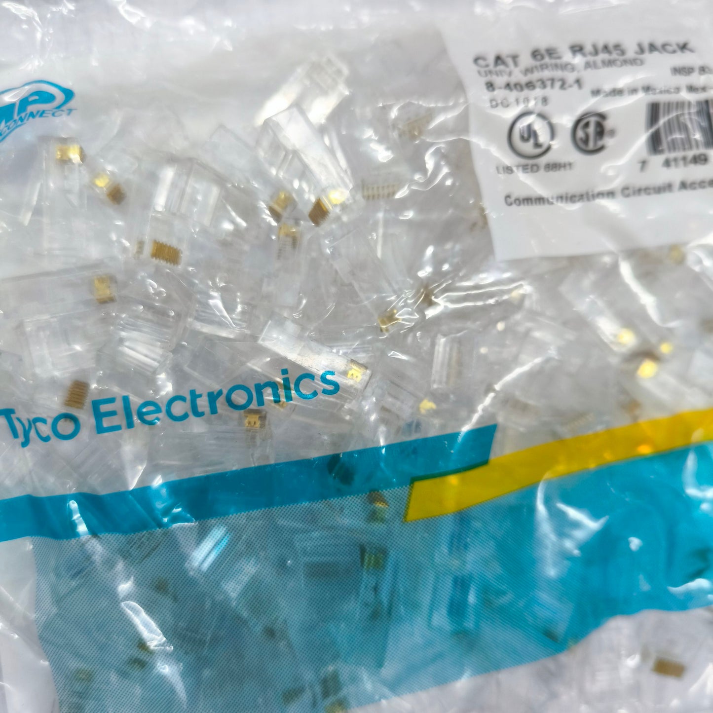 AMP CAT 6E UTP Plug Connector CAT 6 Plastic RJ45 Plug 100 Pcs per Order