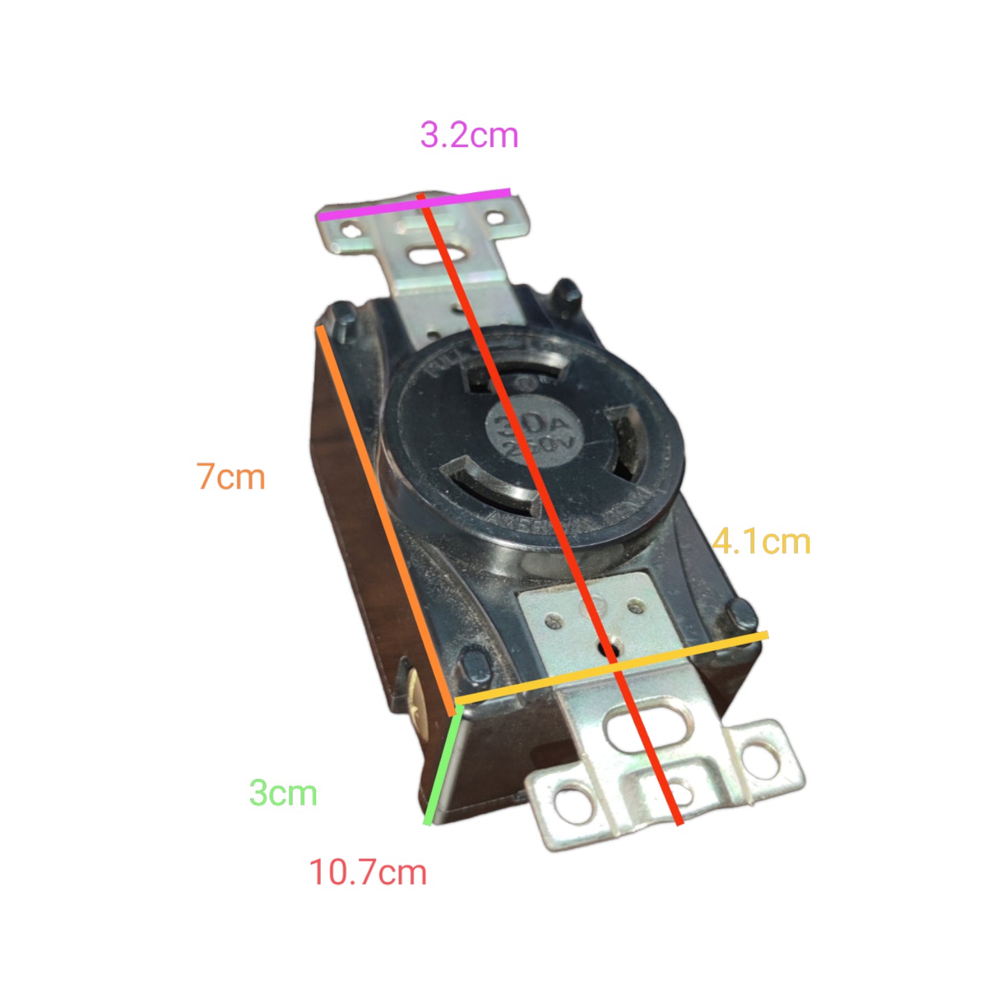 American Denki 30A 2P+E 3 Pins Twist Lock Outlet 220V 3320