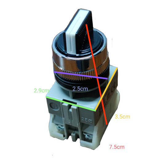 Auspicious 25mm Selector Switch 2 Position with Spring Return 1NO 1NC 3A 220V AUSS-2512 Electx Electrical Supply