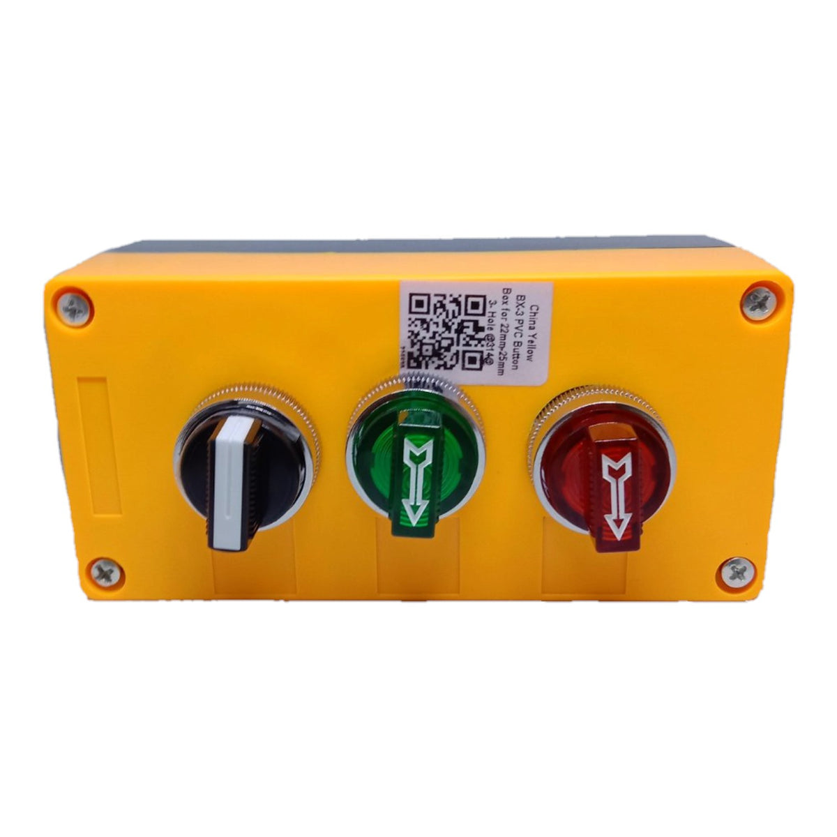 Auspicious Illuminated Selector Switch 25mm Red and Green and Black with Surface Type Box In Different Positions Electx Electrical Supply