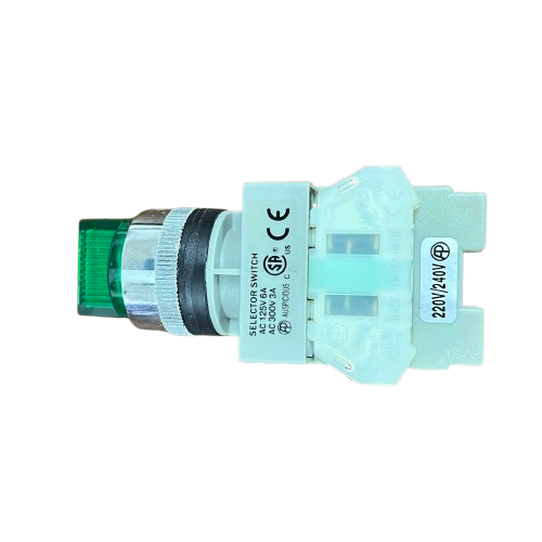 Auspicious Illuminated Selector Switch Green 3 Position 22mm 3A 220V