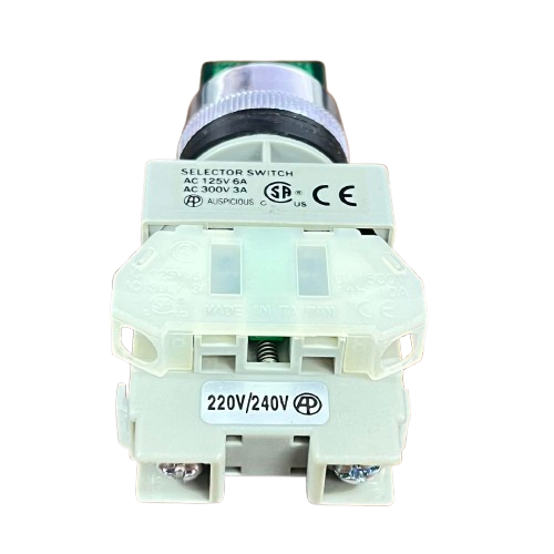 Auspicious Illuminated Selector Switch Green 3 Position 22mm 3A 220V