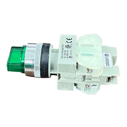 Auspicious Illuminated Selector Switch Green 3 Position 22mm 3A 220V