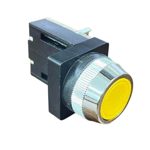 Push Button Switch Yellow 25mm 6A 2NO/2NC