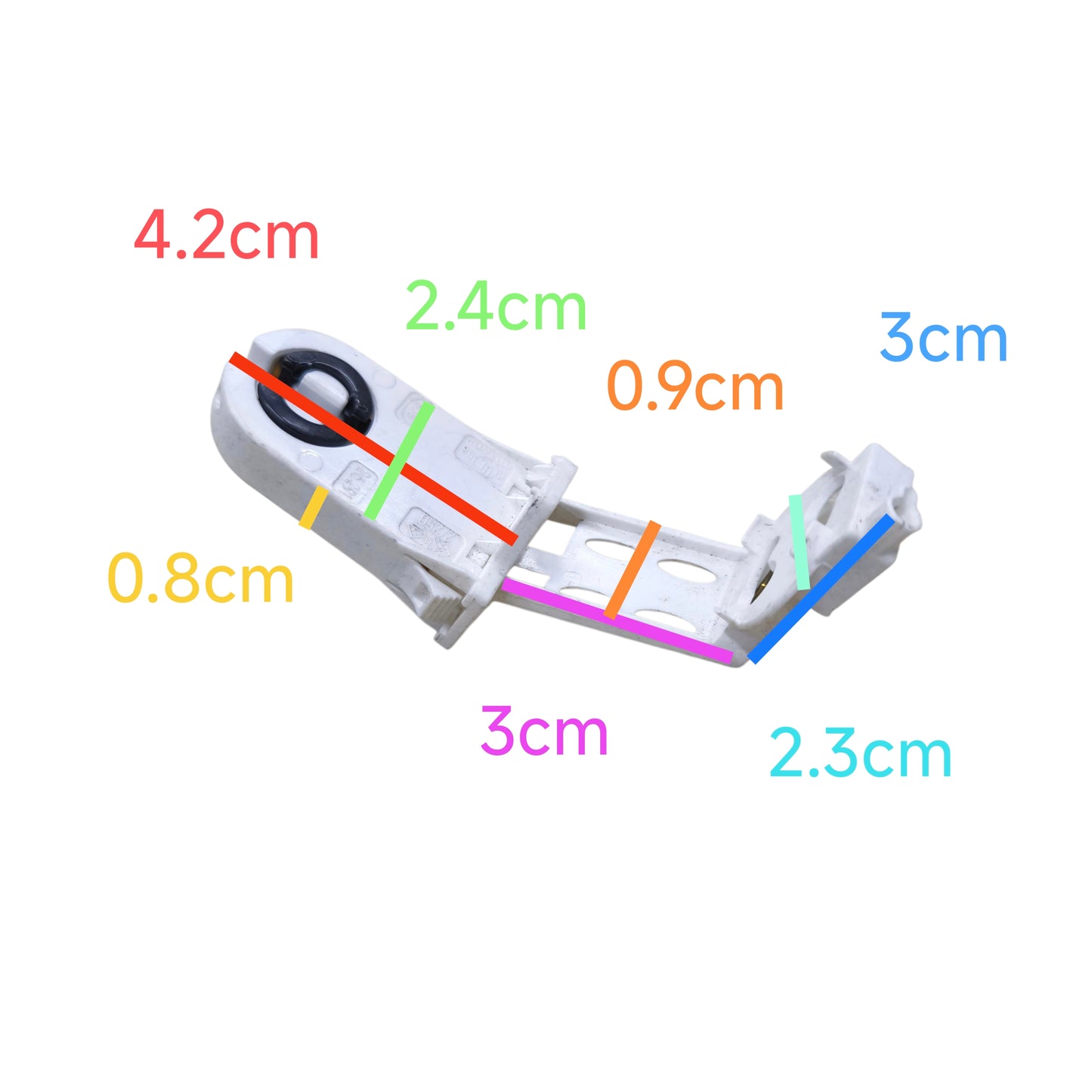 BJB Fluorescent Tube Holder T8 with Starter Holder Push Through 26.291