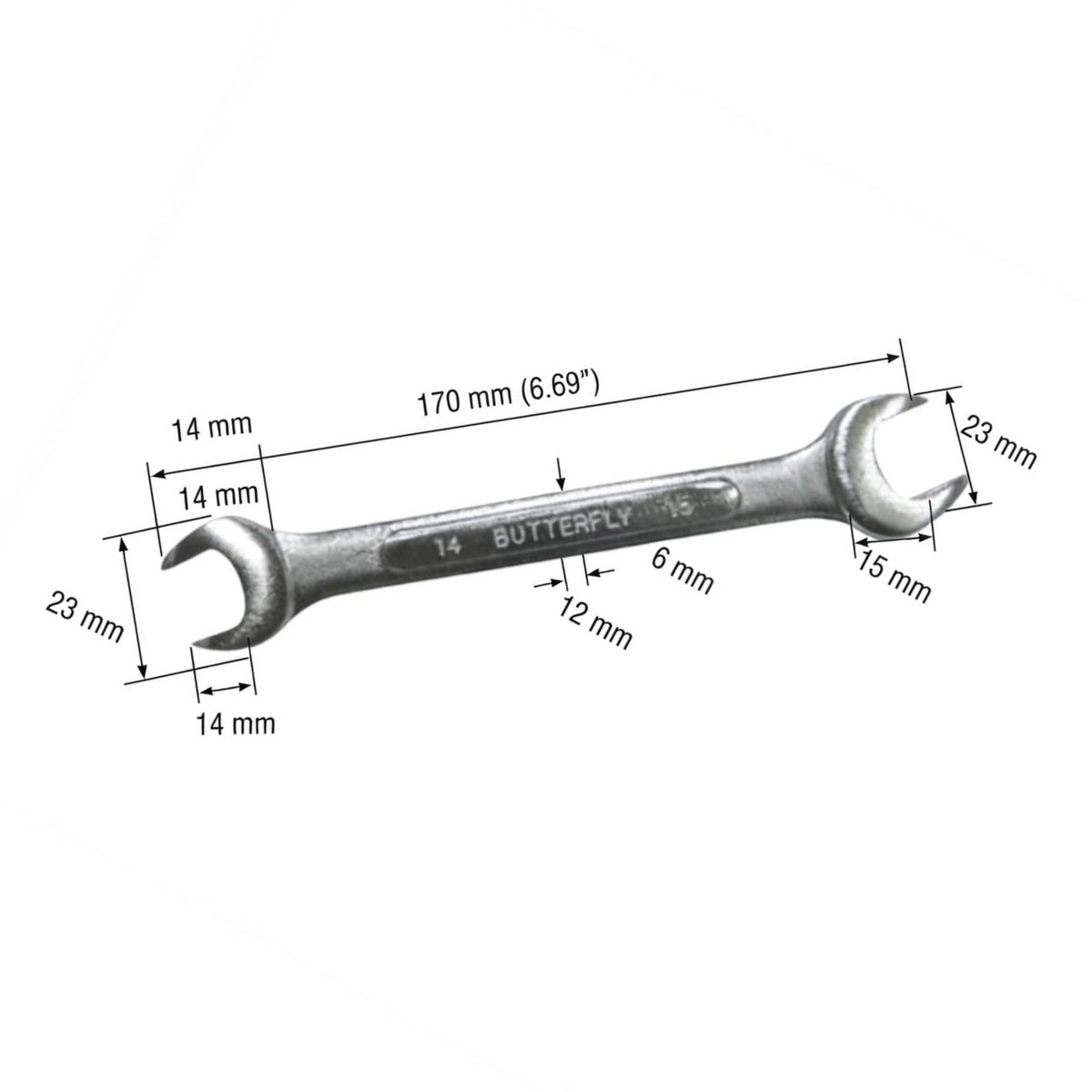 Butterfly Open Wrench 8mm to 22mm 801