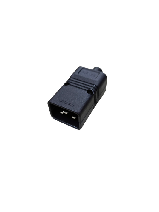 Computer Power Plug C20 in black for connecting electrical circuits and devices