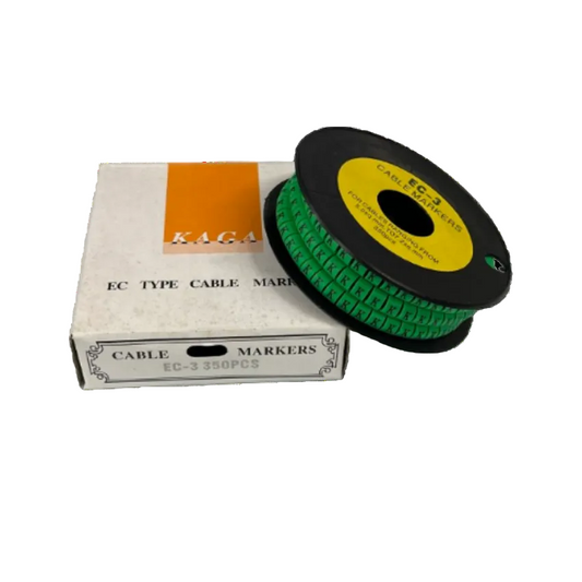 Cable (K) Marker 5.0mm to 7.2mm EC-3G 350pcs Green Wire Tagging