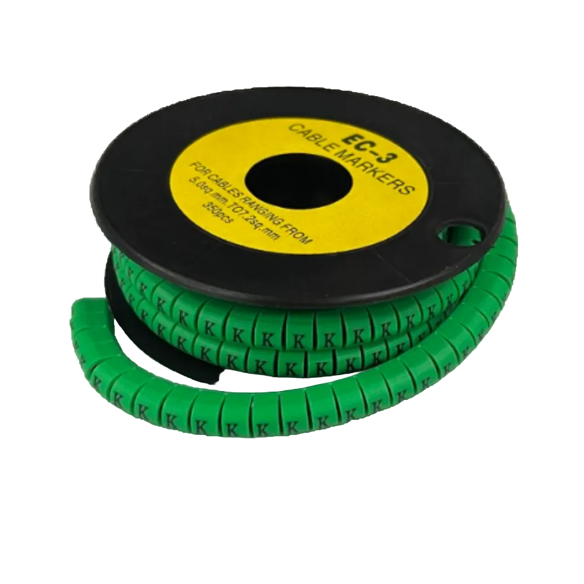 Cable (K) Marker 5.0mm to 7.2mm EC-3G 350pcs Green Wire Tagging