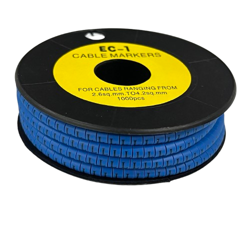 Cable (L) Marker 2.6mm to 4.2mm 1000pcs Blue EC-1B
