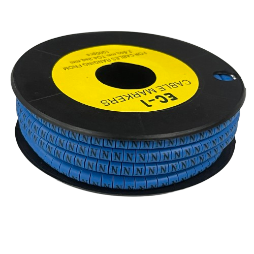 Cable (N) Marker 2.6mm to 4.2mm 1000pcs Blue EC-1B