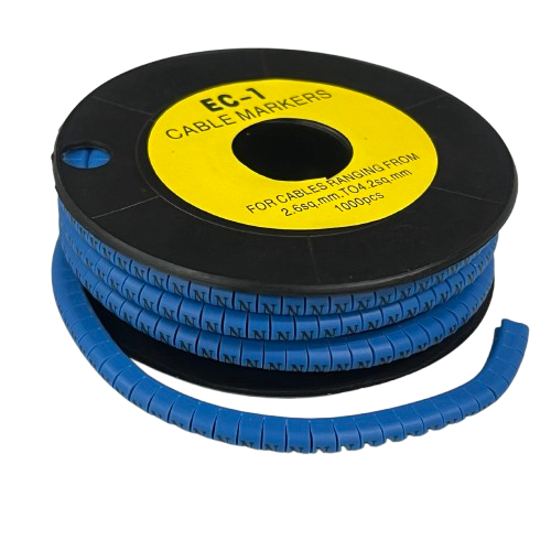 Cable (N) Marker 2.6mm to 4.2mm 1000pcs Blue EC-1B