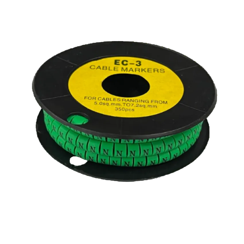Cable (N) Marker 5.0mm to 7.2mm EC-3G 350pcs Green Wire Tagging