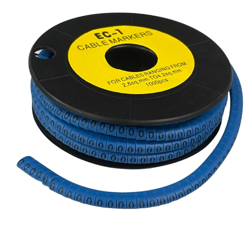 Cable (O) Marker 2.6mm to 4.2mm 1000pcs Blue EC-1B