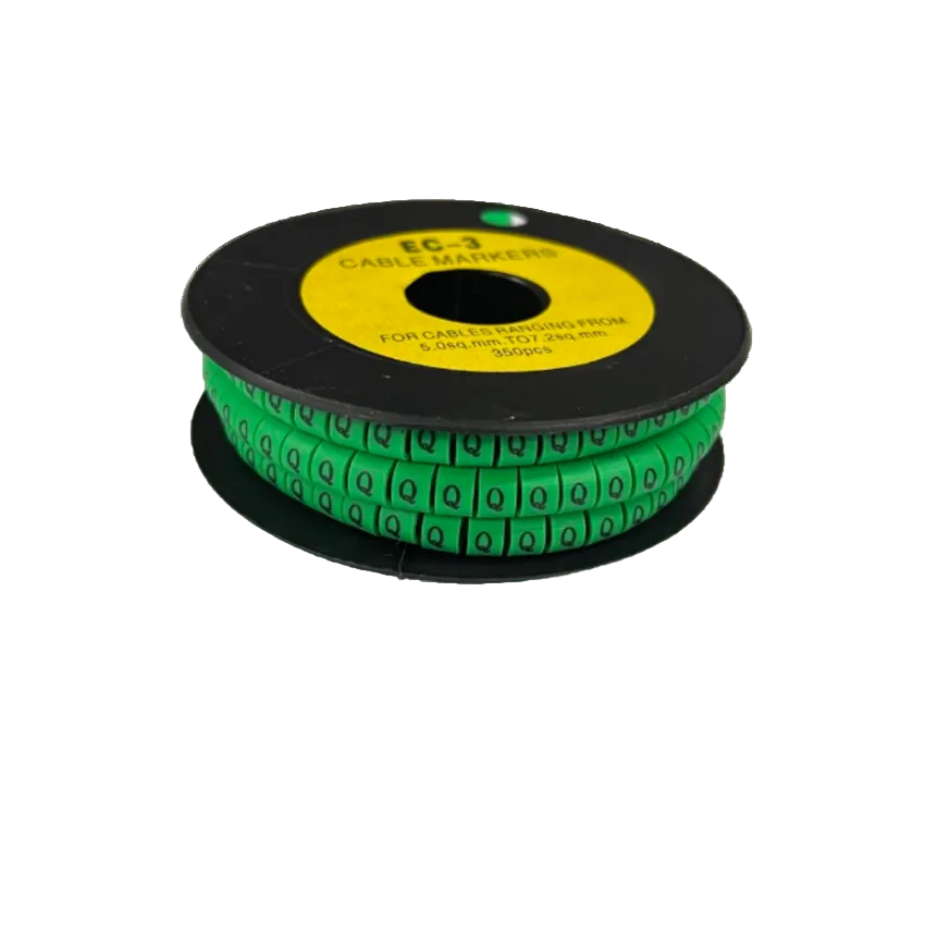 Cable (Q) Marker 5.0mm to 7.2mm EC-3G 350pcs Green Wire Tagging