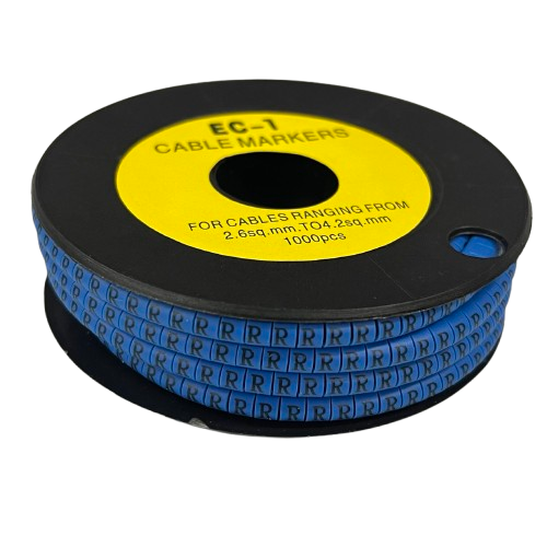 Cable (R) Marker 2.6mm to 4.2mm 1000pcs Blue EC-1B