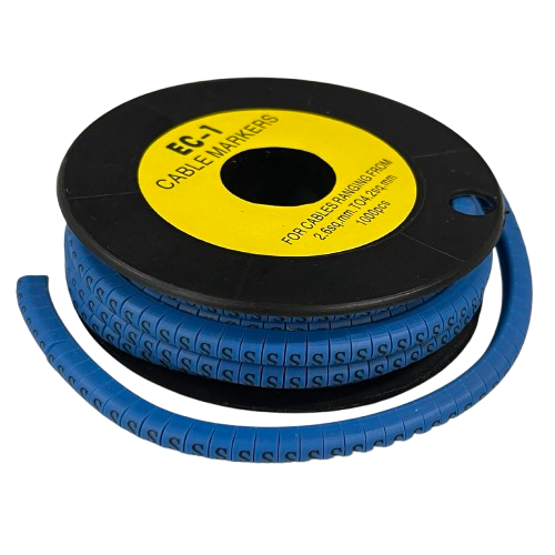 Cable (S) Marker 2.6mm to 4.2mm 1000pcs Blue EC-1B