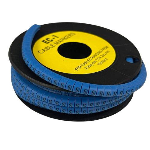 Cable (S) Marker 2.6mm to 4.2mm 1000pcs Blue EC-1B