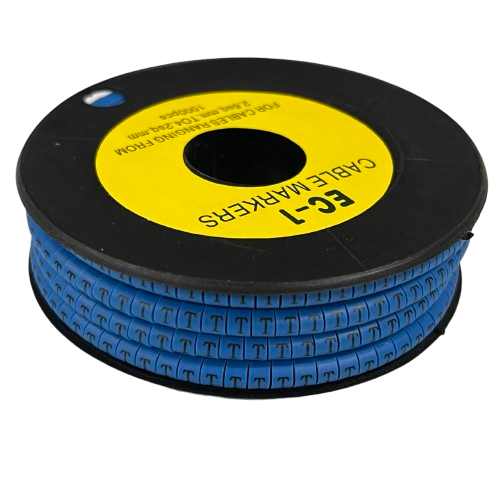 Cable (T) Marker 2.6mm to 4.2mm 1000pcs Blue EC-1B