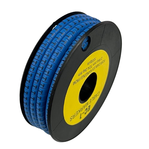 Cable (T) Marker 2.6mm to 4.2mm 1000pcs Blue EC-1B