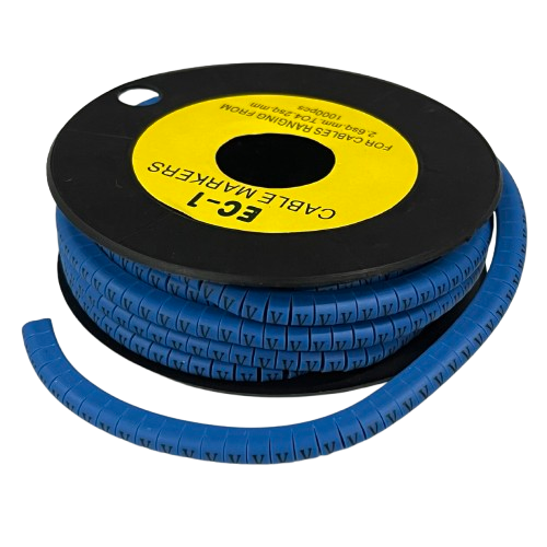 Cable (V) Marker 2.6mm to 4.2mm 1000pcs Blue EC-1B