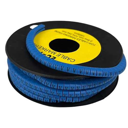 Cable (V) Marker 2.6mm to 4.2mm 1000pcs Blue EC-1B