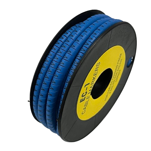 Cable (V) Marker 2.6mm to 4.2mm 1000pcs Blue EC-1B