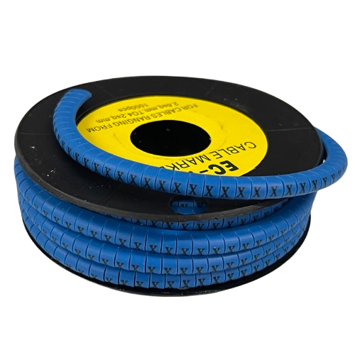 Cable (X) Marker 2.6mm to 4.2mm 1000pcs Blue EC-1B